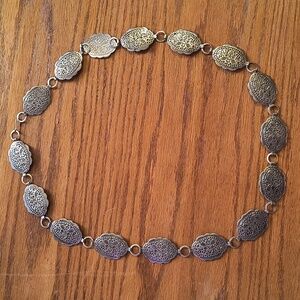 Vintage Silver Tone Western Style Ccncho Belt 38"